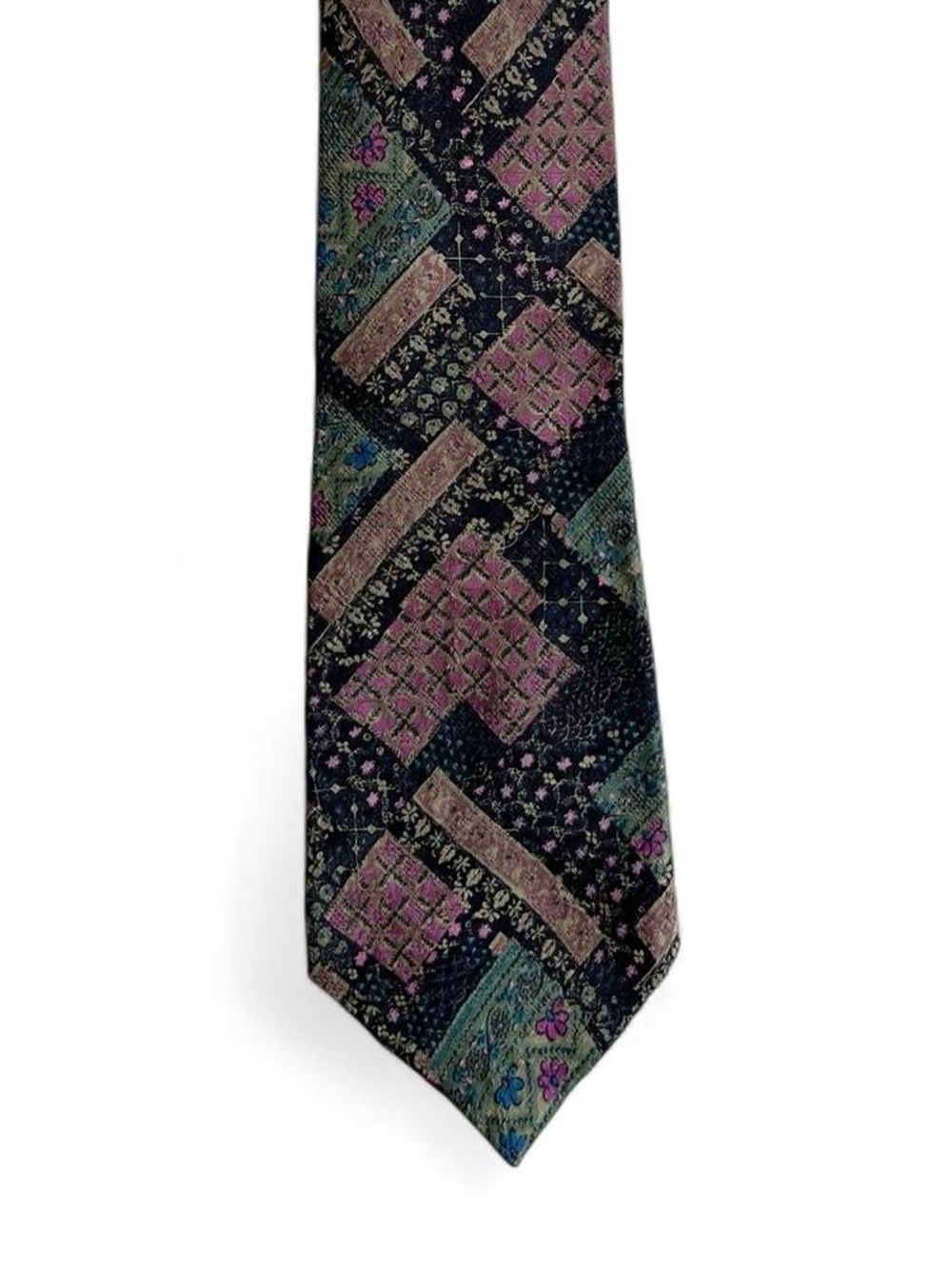 Vintage Liberty of London Patchwork Silk Tie Made in USA Designer Statement